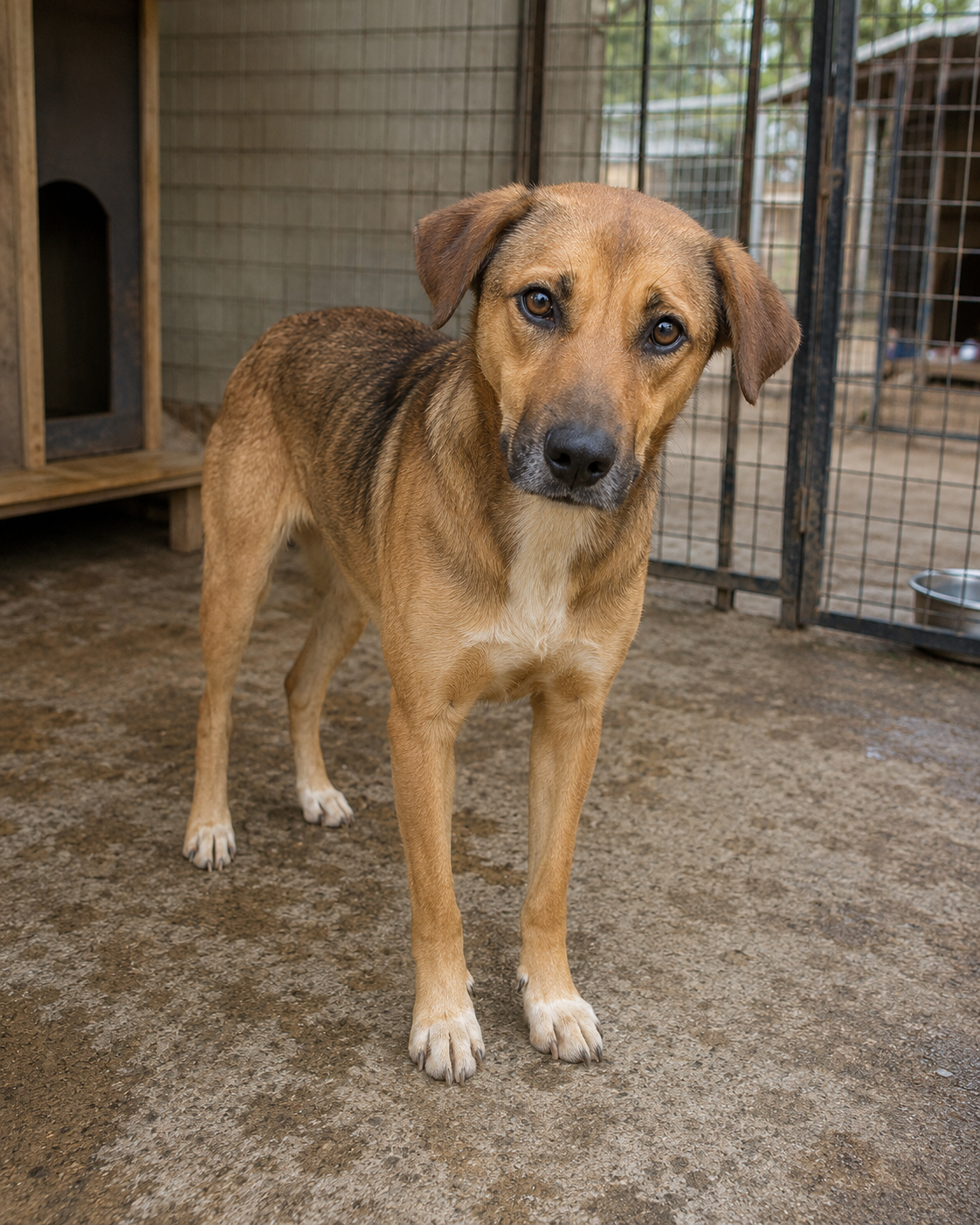 Rusty, a rescue dog at the shelter in Masaka, Uganda